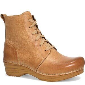 Dansko Sigourney Tumbled Honey Leather Boot Booties Women's Sizes NEW *NOTES